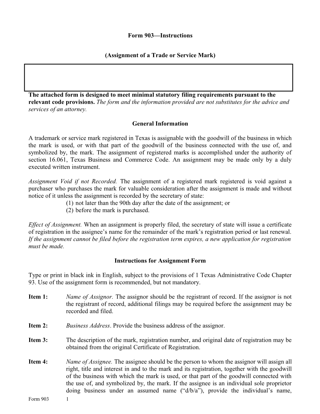 Form 903 Instructions