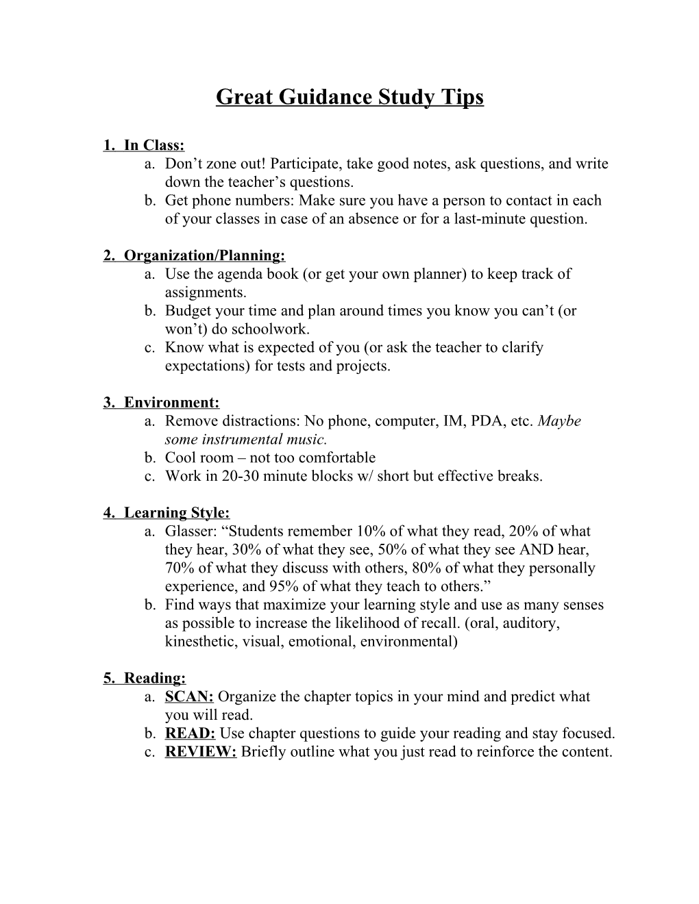 Mcg S Study Tips