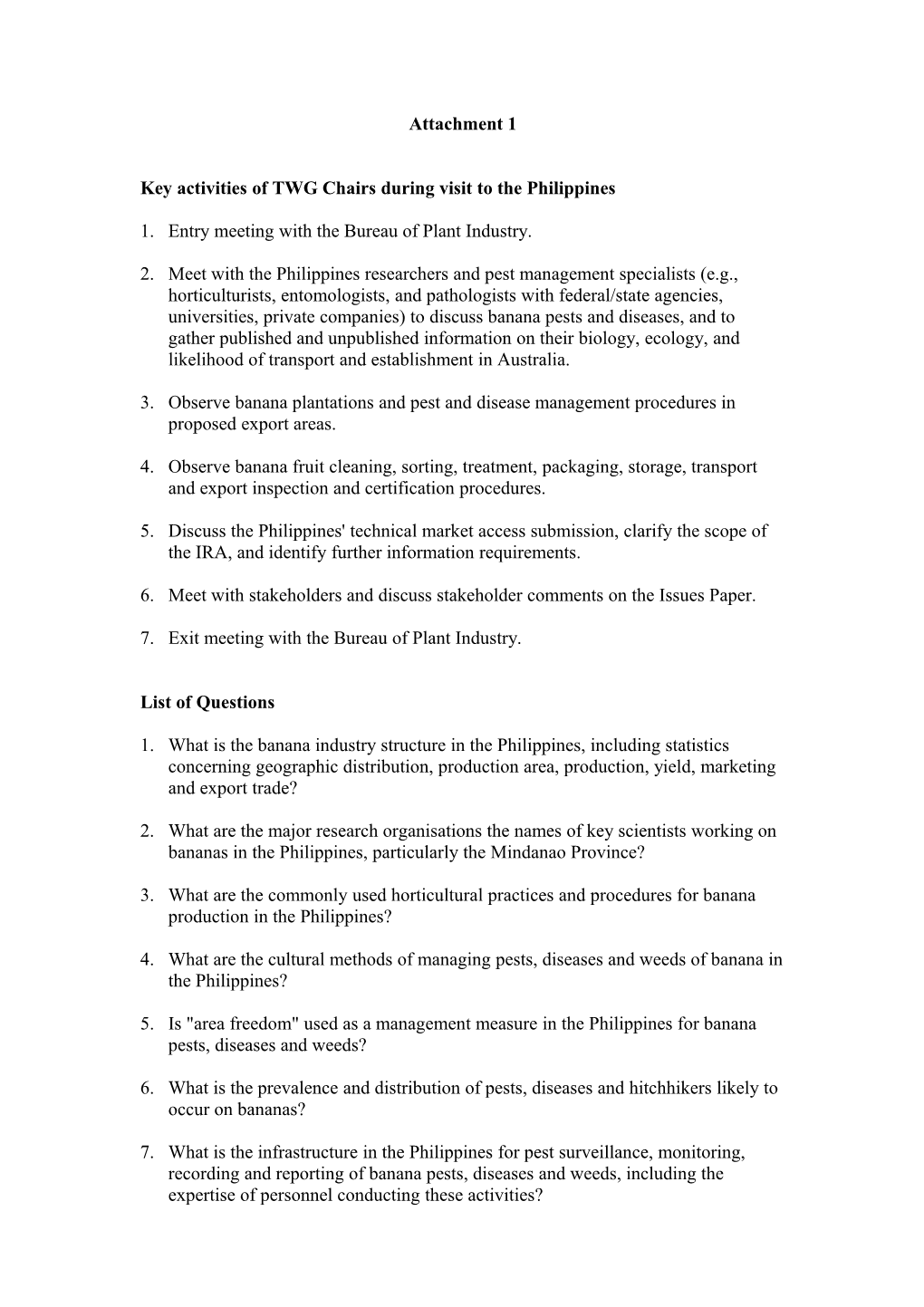 Terms of Reference for RAP Members Visit to the Philippines
