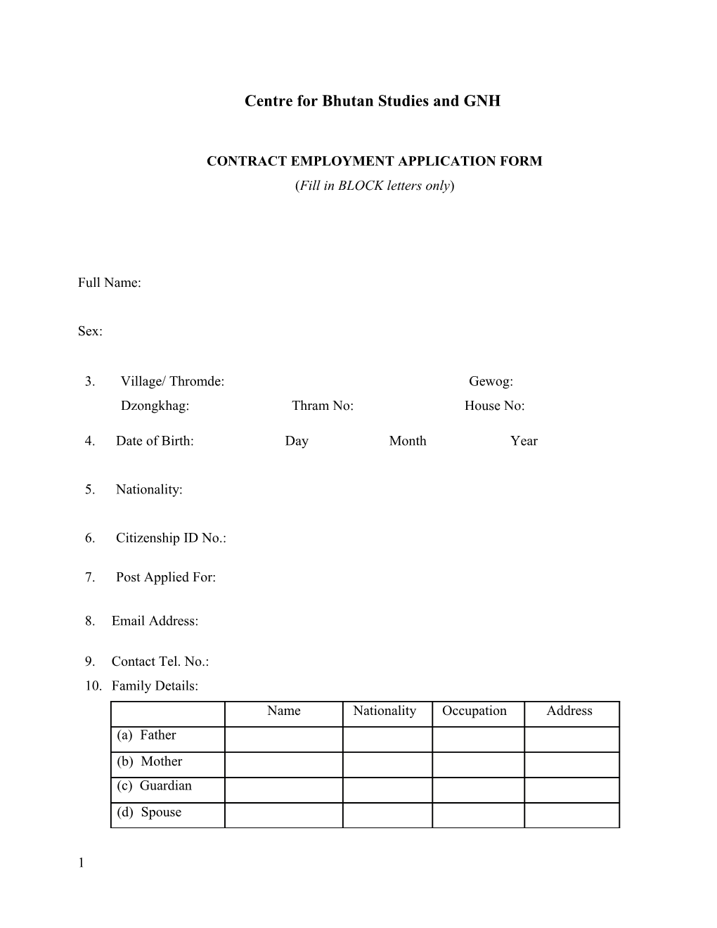 2 Civil Service Employment Application Form