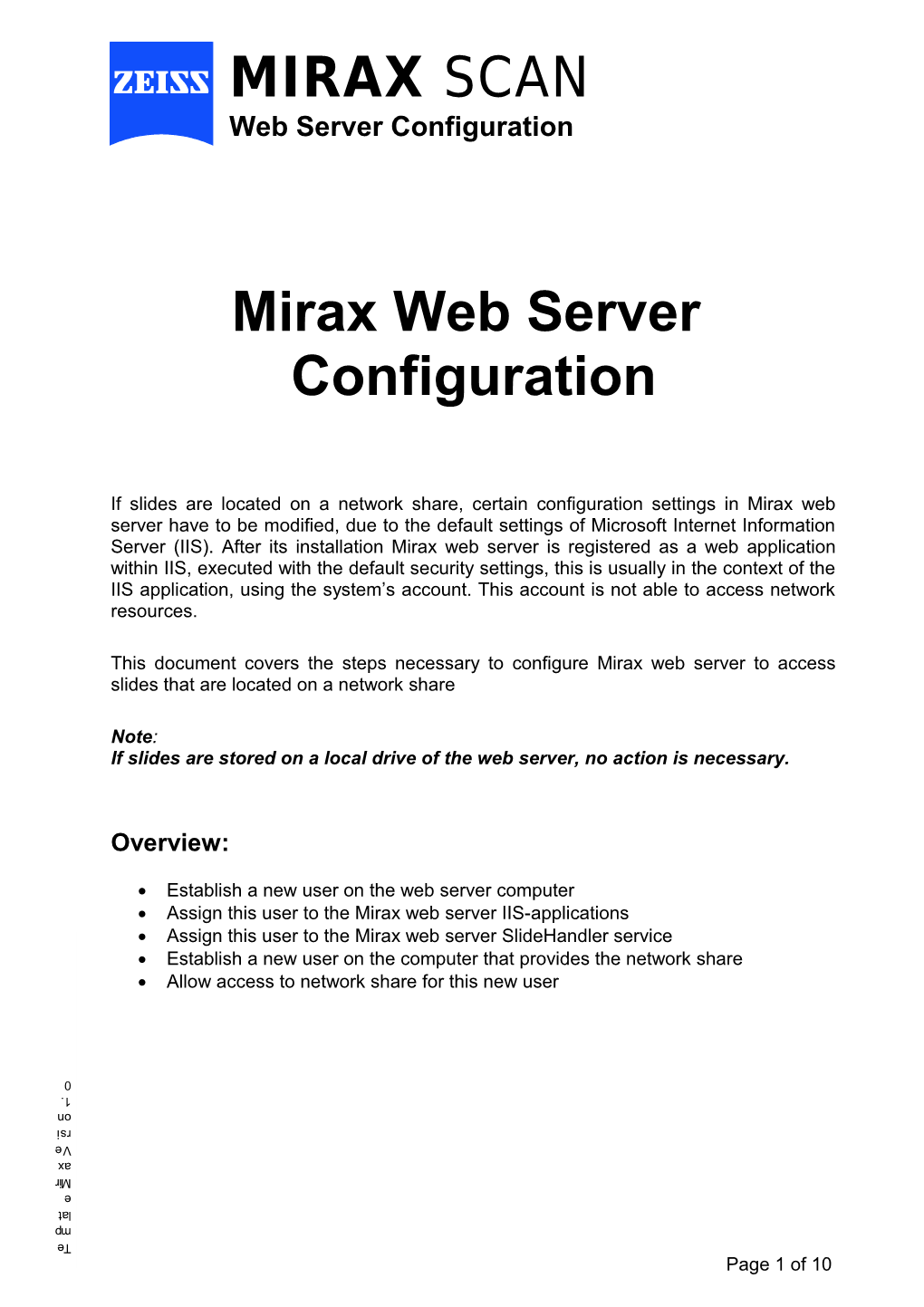 Mirax Scan Web Server Configuration