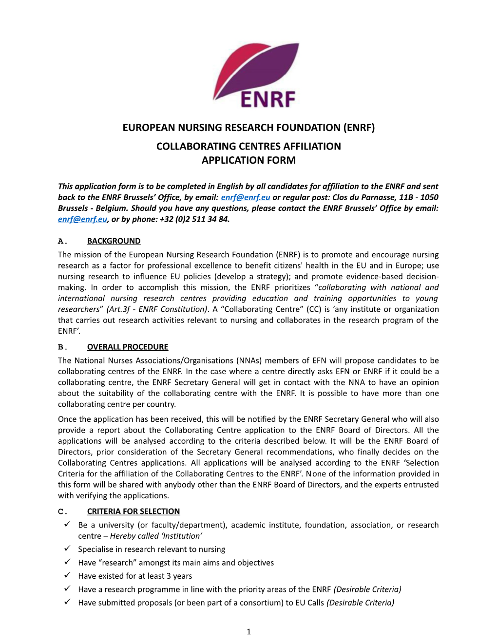 European Nursing Research Foundation (ENRF)