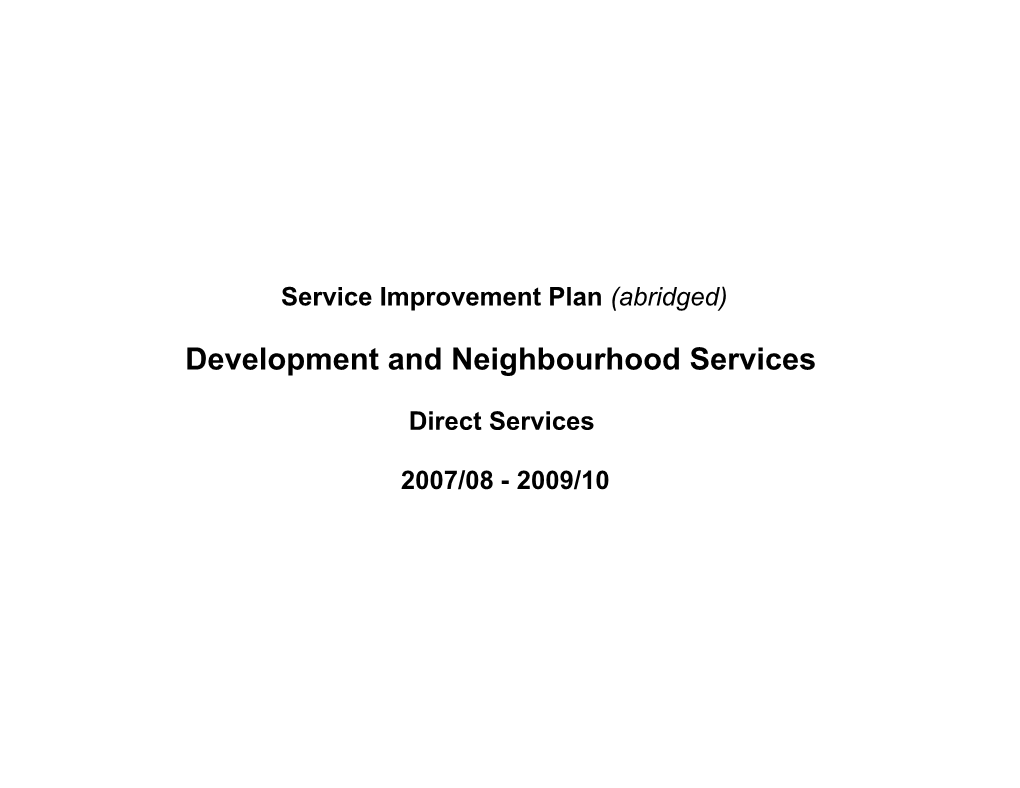 Development and Neighbourhood Services