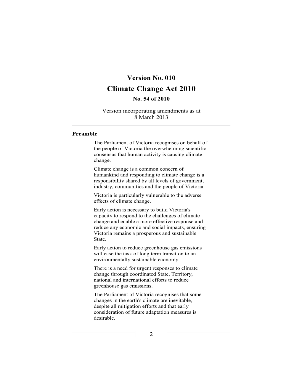 Climate Change Act 2010