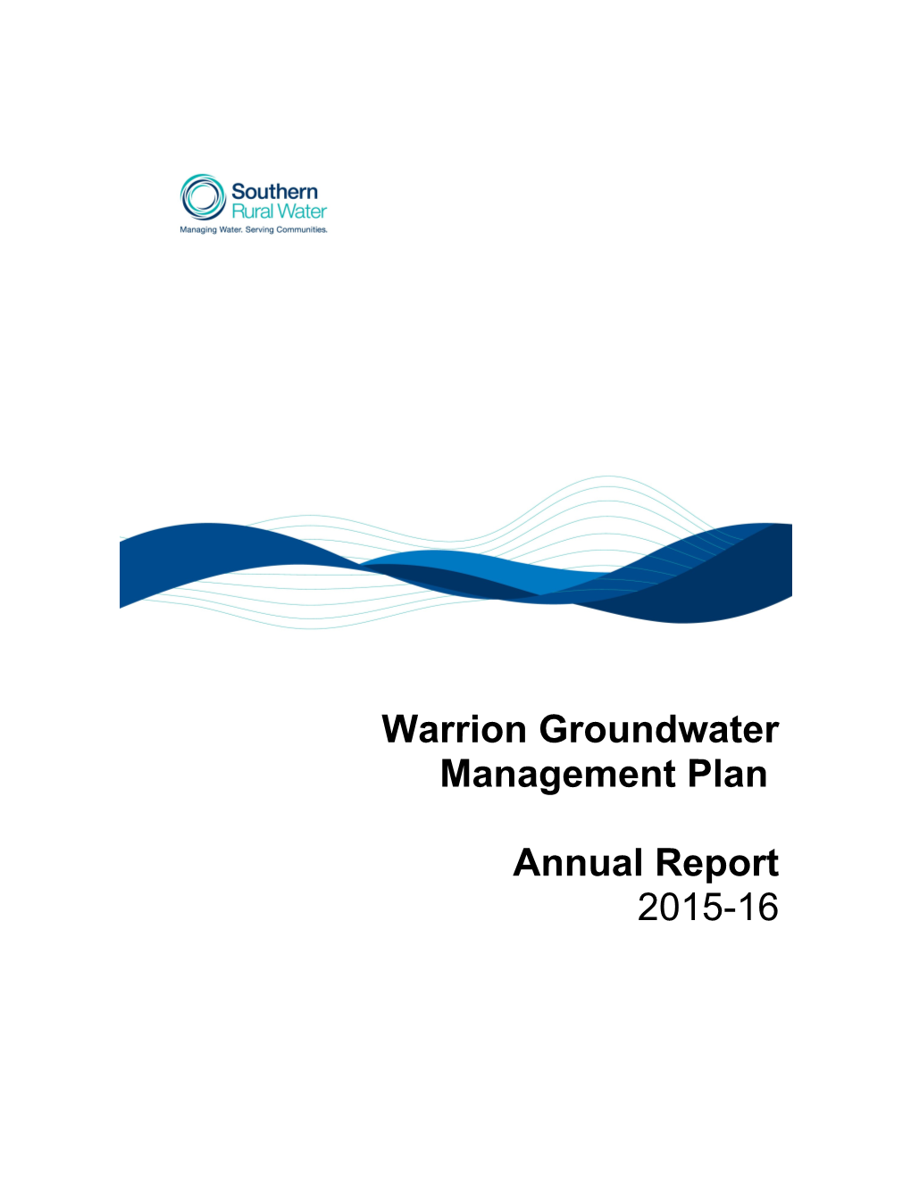 Warrion Groundwater Management Plan Annual Report 2015-16