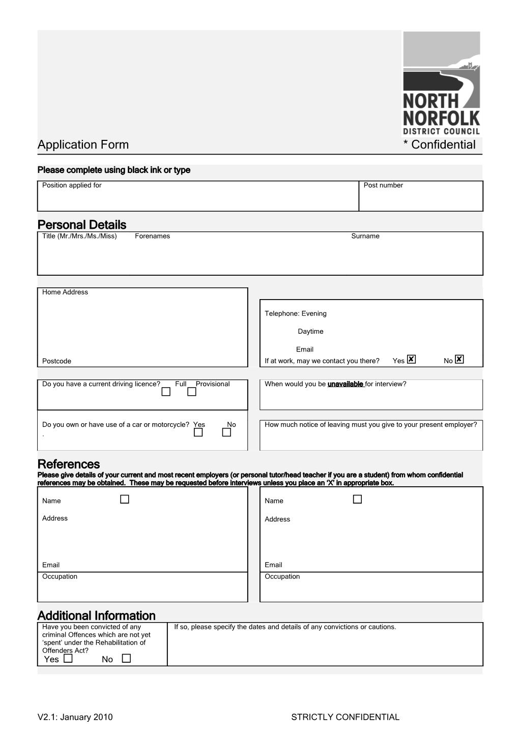 Job Application Form s11