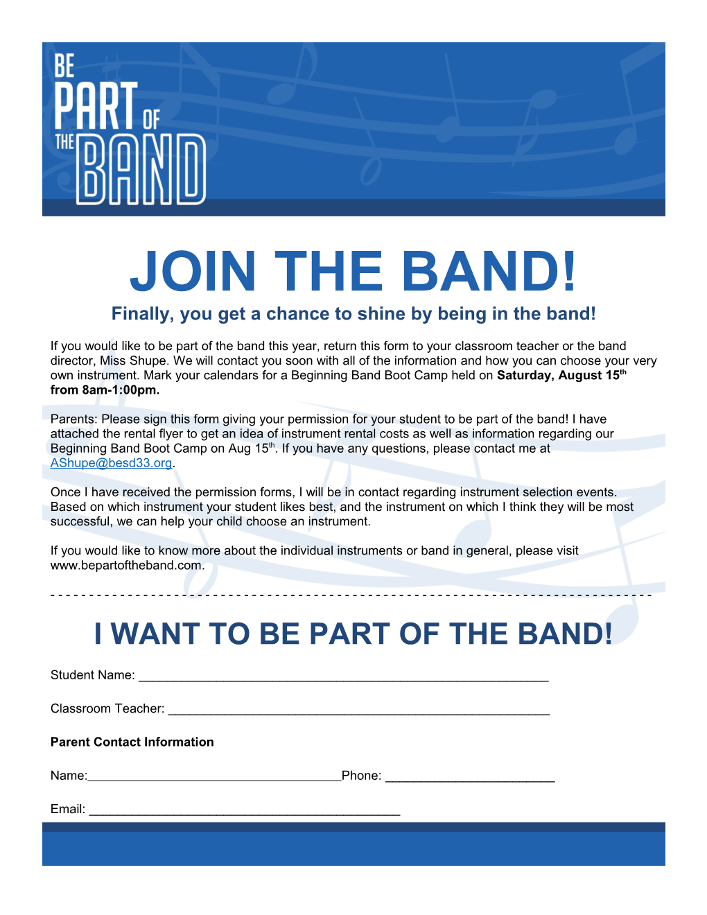 Finally, You Get a Chance to Shine by Being in the Band!