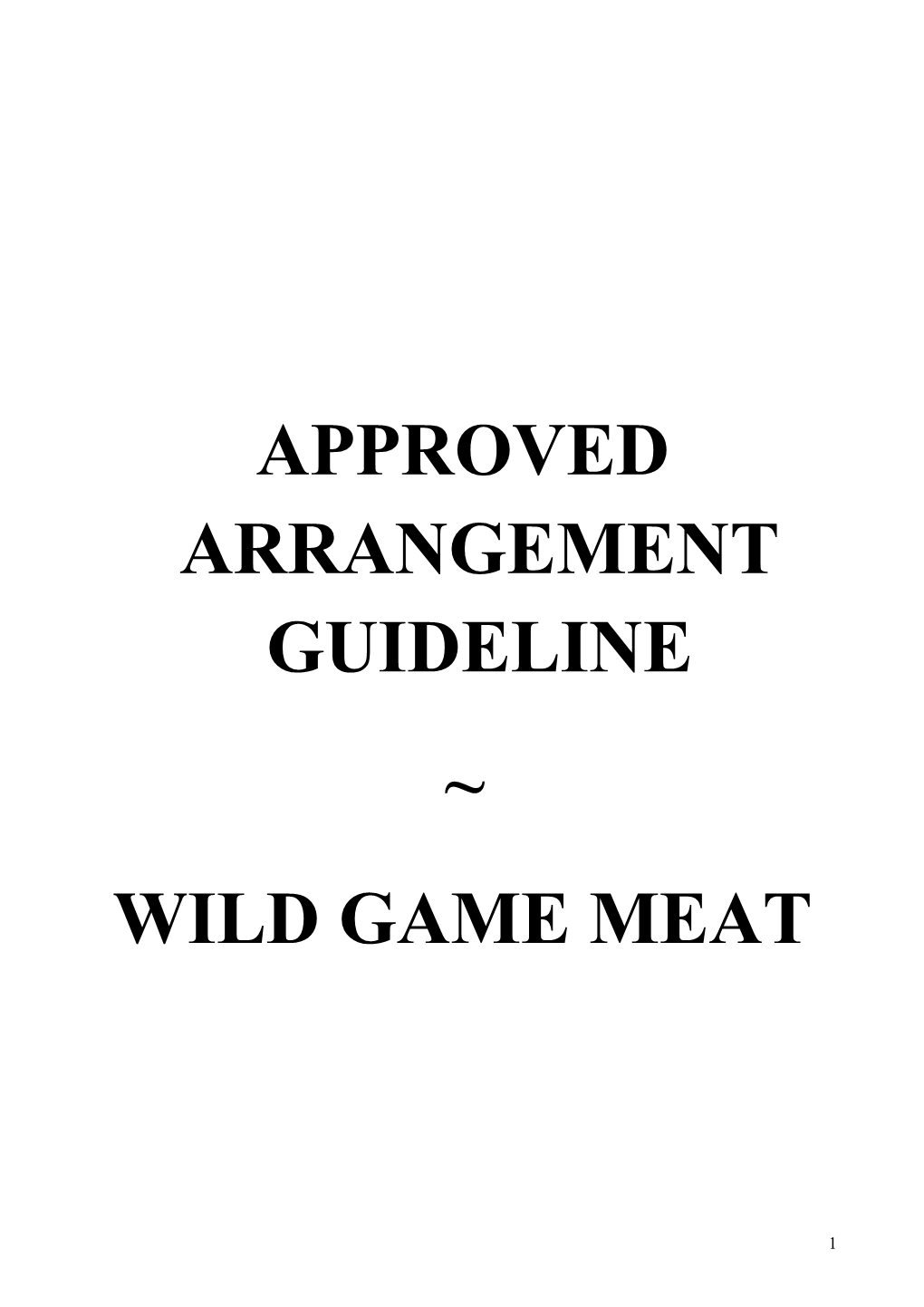 Approved Arrangement Guideline Wild Game Meat 1