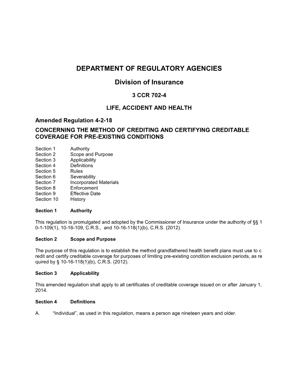 Department of Regulatory Agencies s15