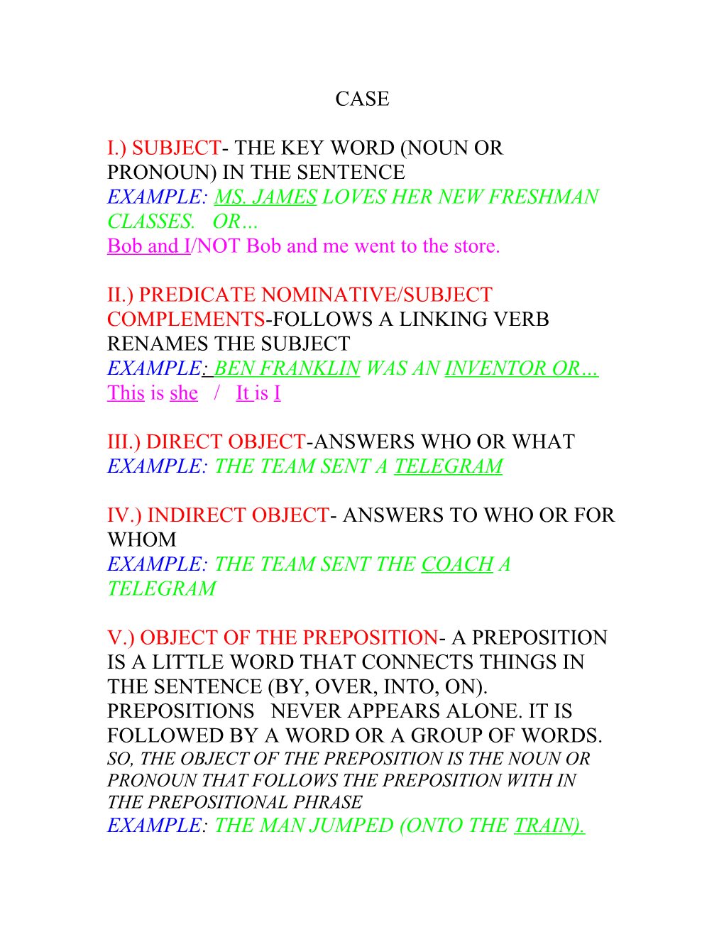 Subject- the Key Word(Noun Or Pronoun) in the Sentence