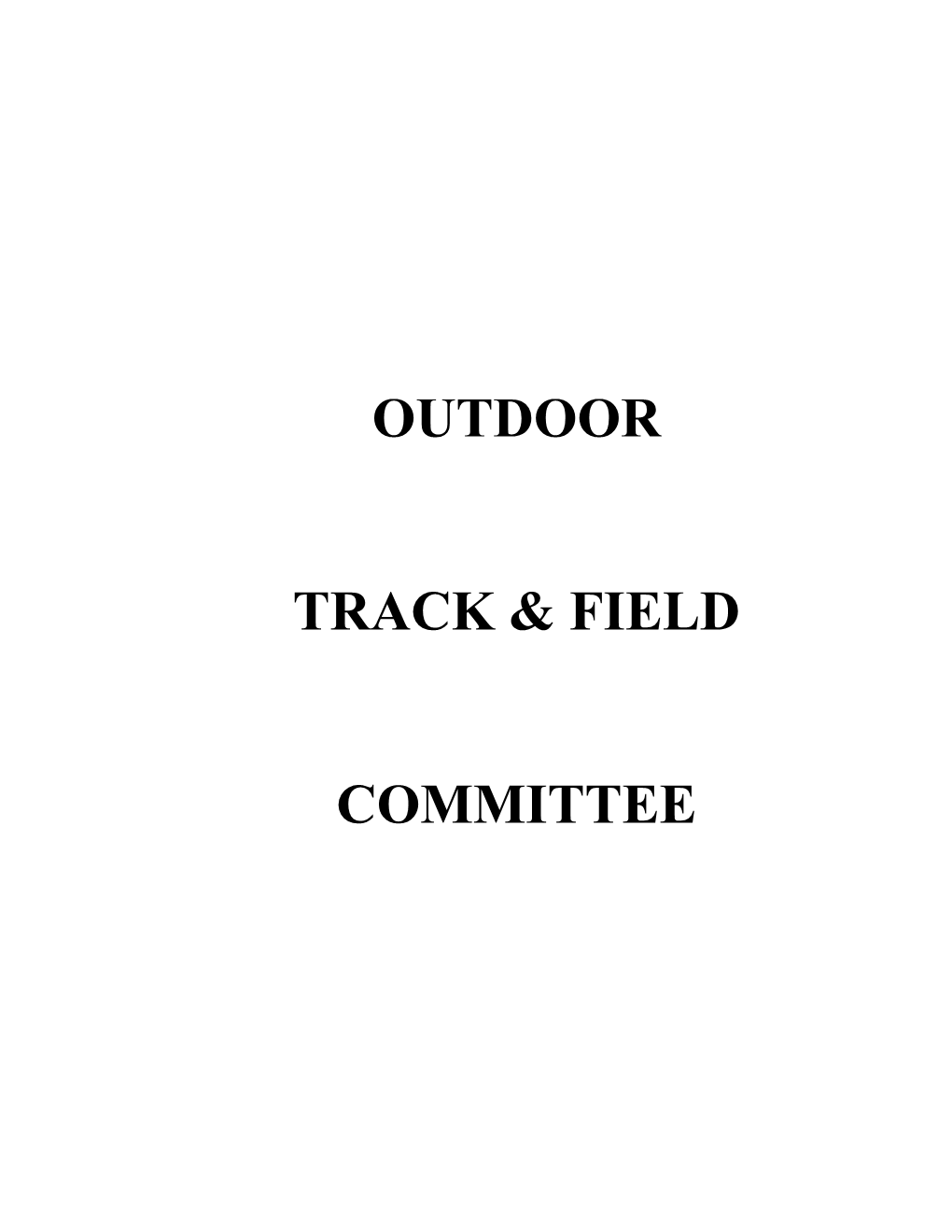 Outdoor Track & Field Handbook