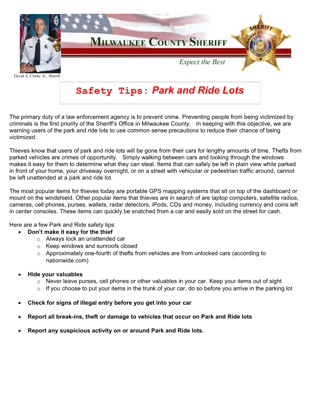 Here Are a Few Park and Ride Safety Tips