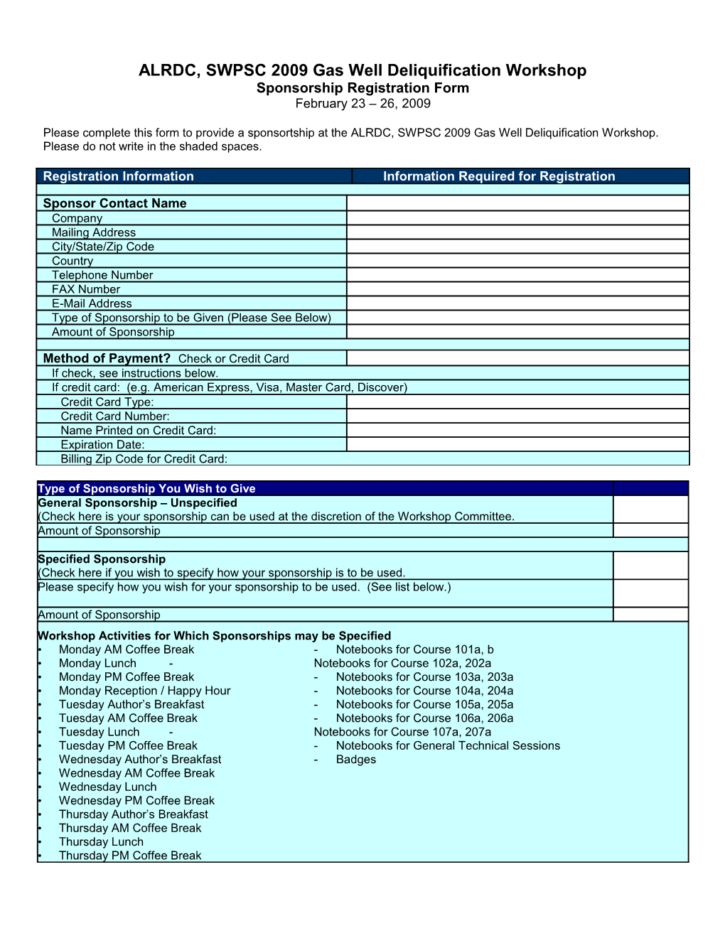 2003 Gas Well De-Watering Workshop Page 2