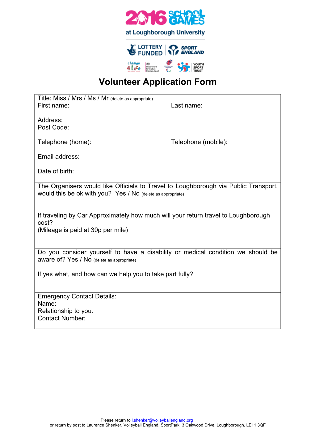 Volunteer Application Form s14