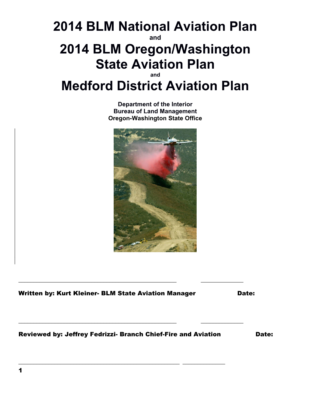 2014 BLM National Aviation Plan