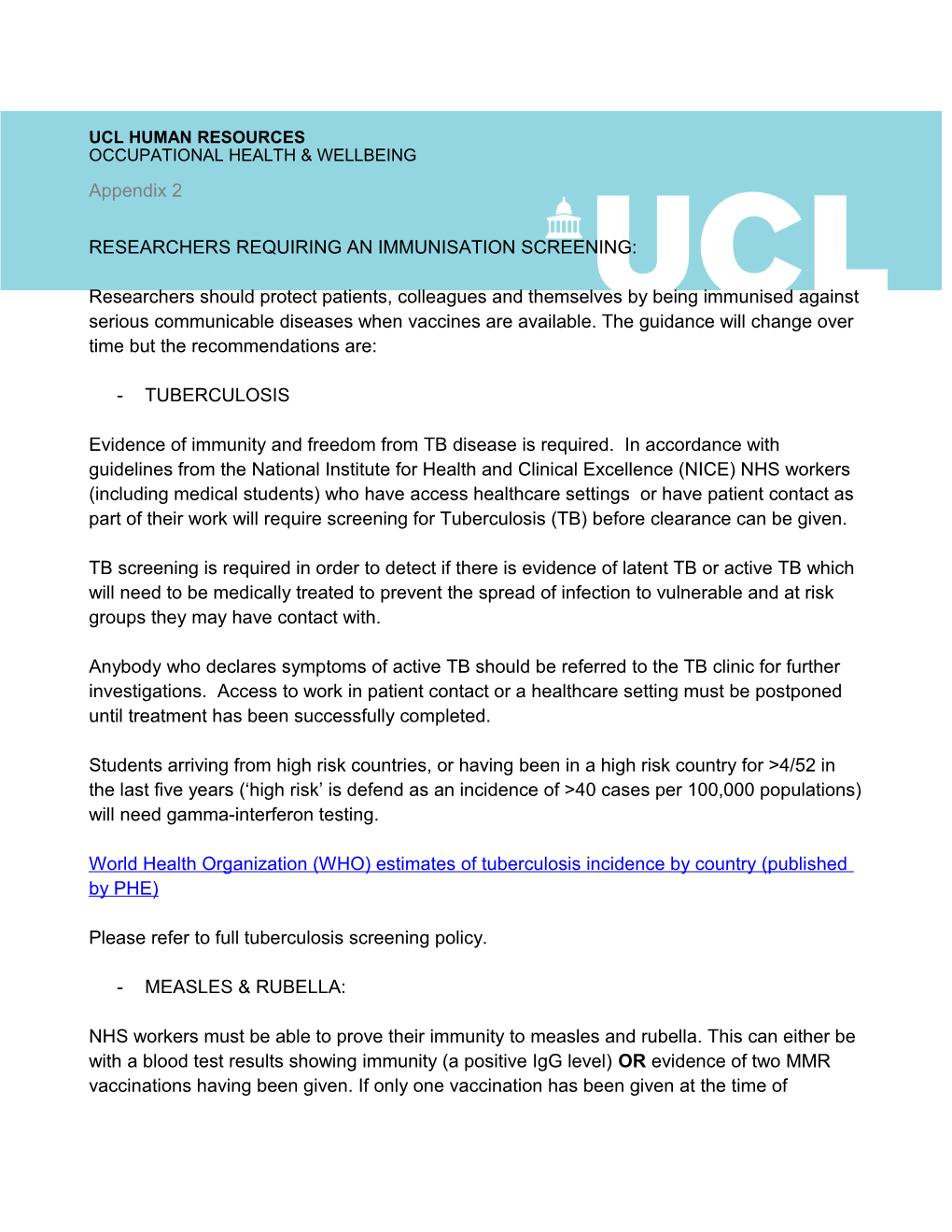 UCL Human Resources