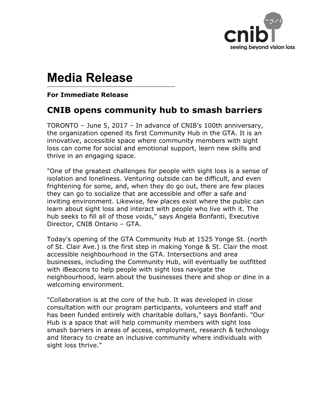 CNIB Opens Community Hub to Smash Barriers