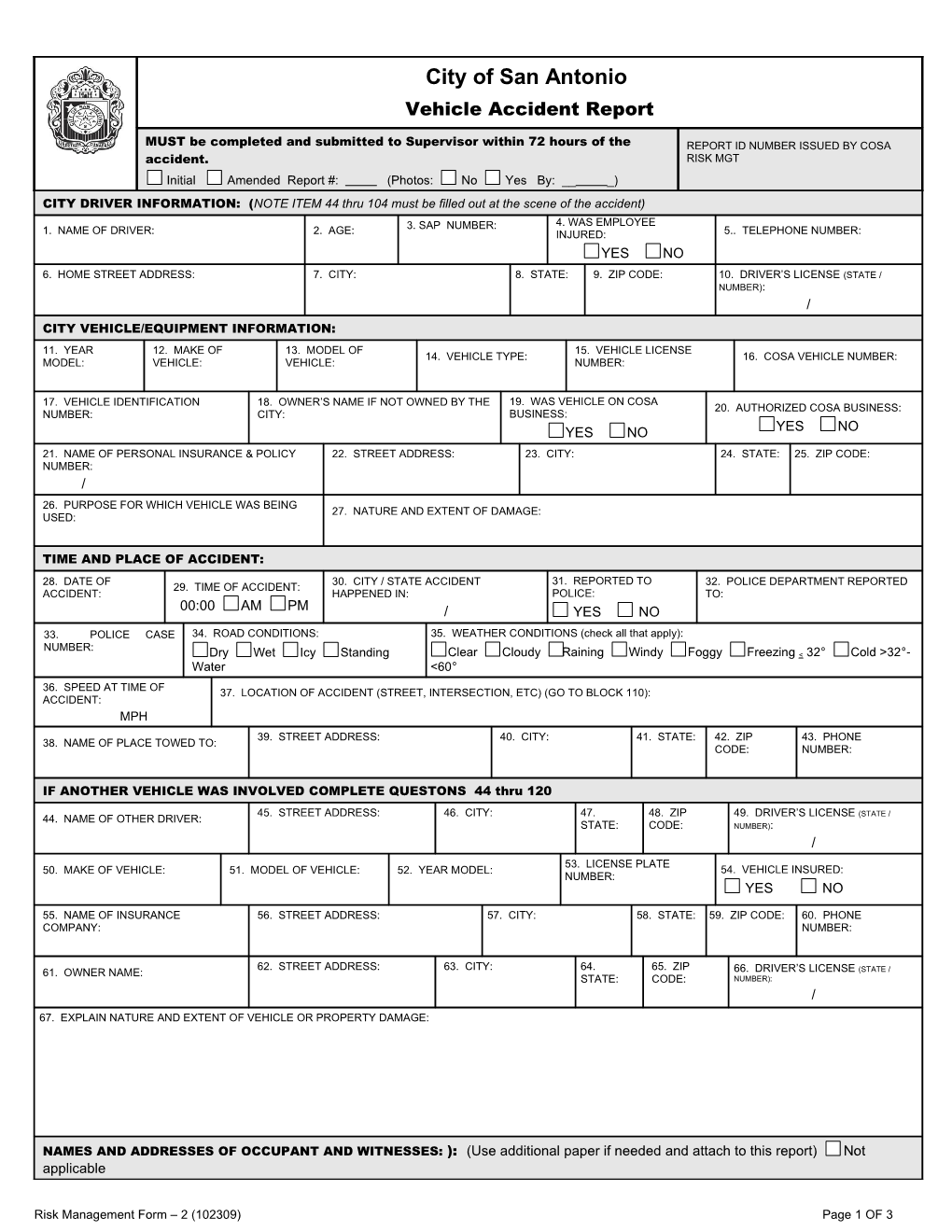 Risk Management Form -2 (102309) Page 2 of 2