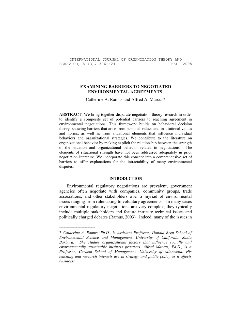 Organizational Dynamics of Environmental Regulatory Negotiation: Examining How Processes