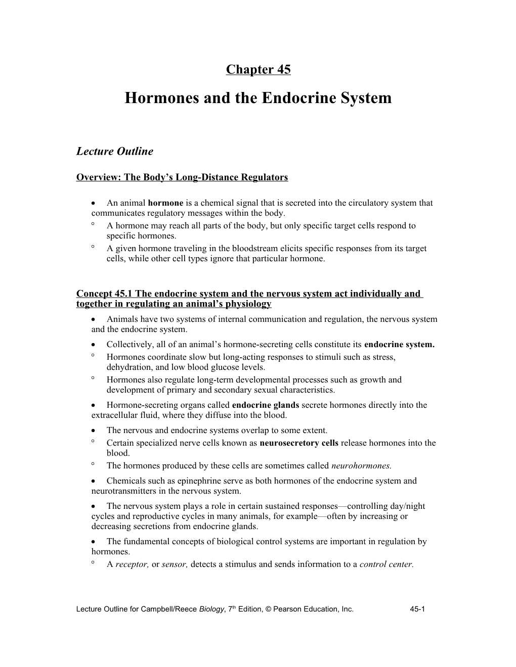 Hormones and the Endocrine System