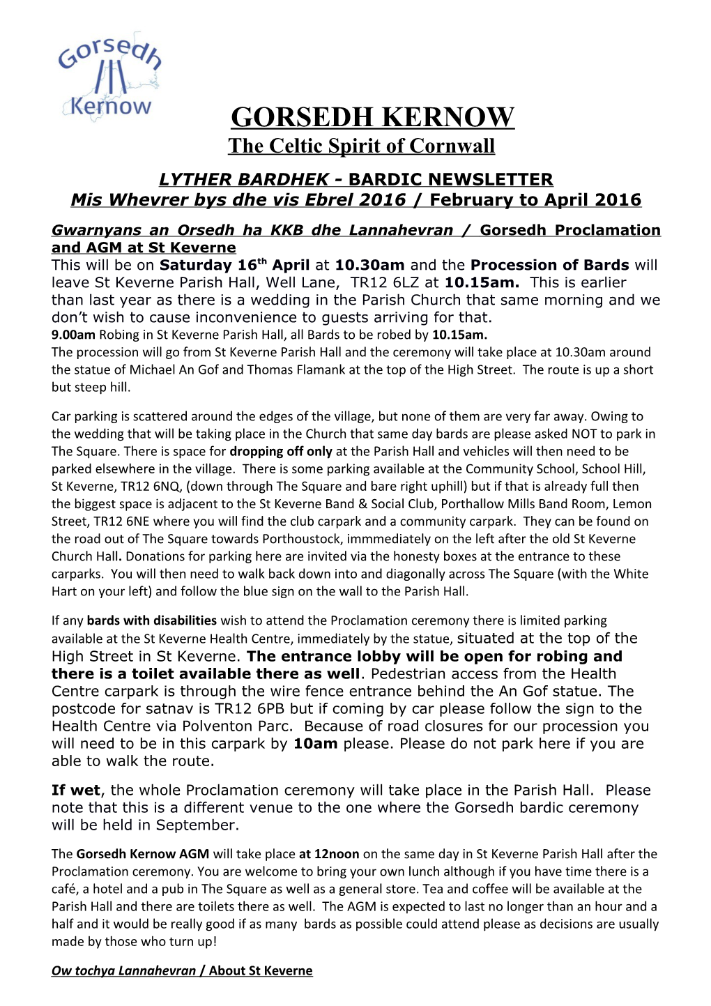 Lyther Bardhek - Bardic Newsletter