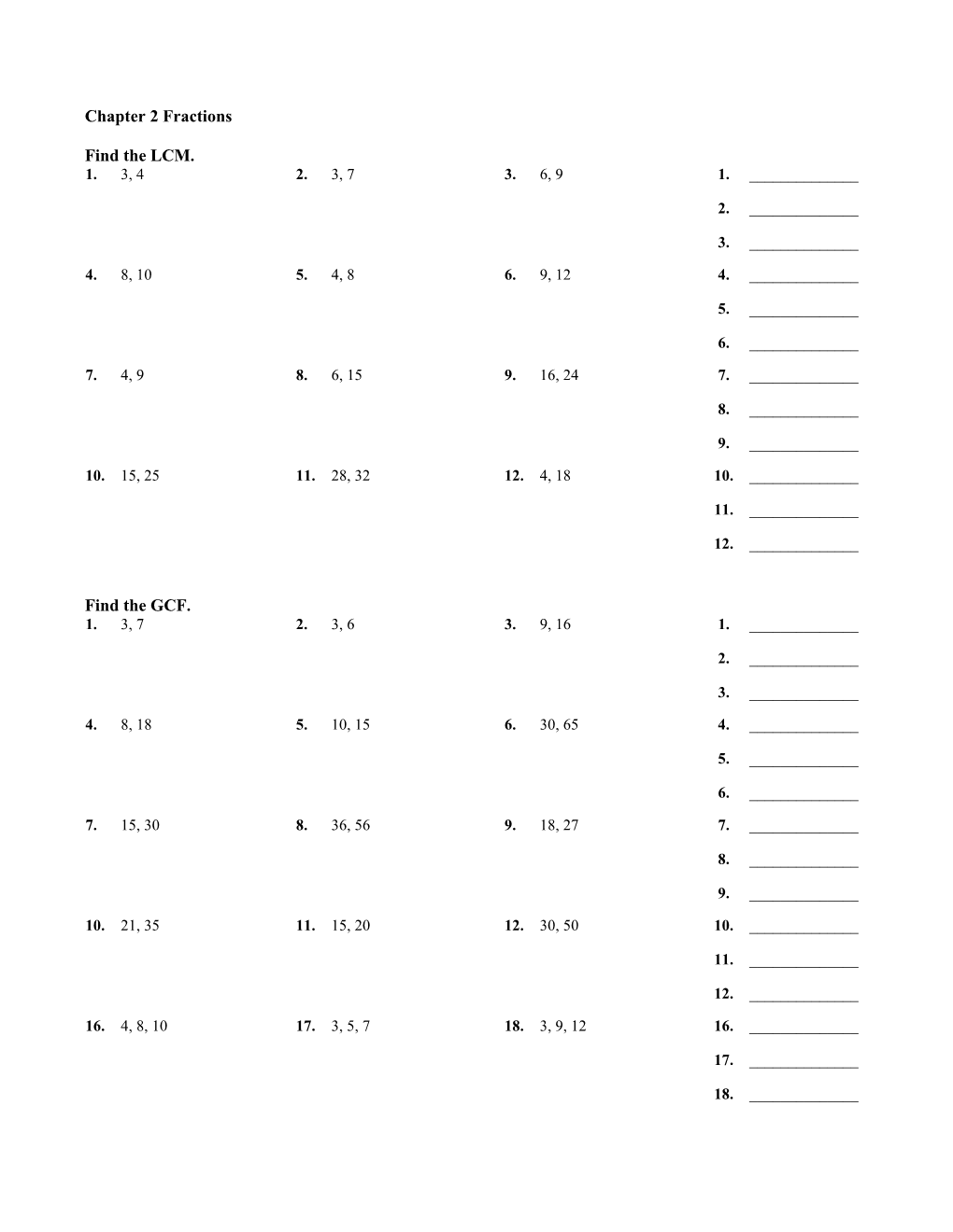 Chapter 2 Drill Sheets BCM, 8E, ABL