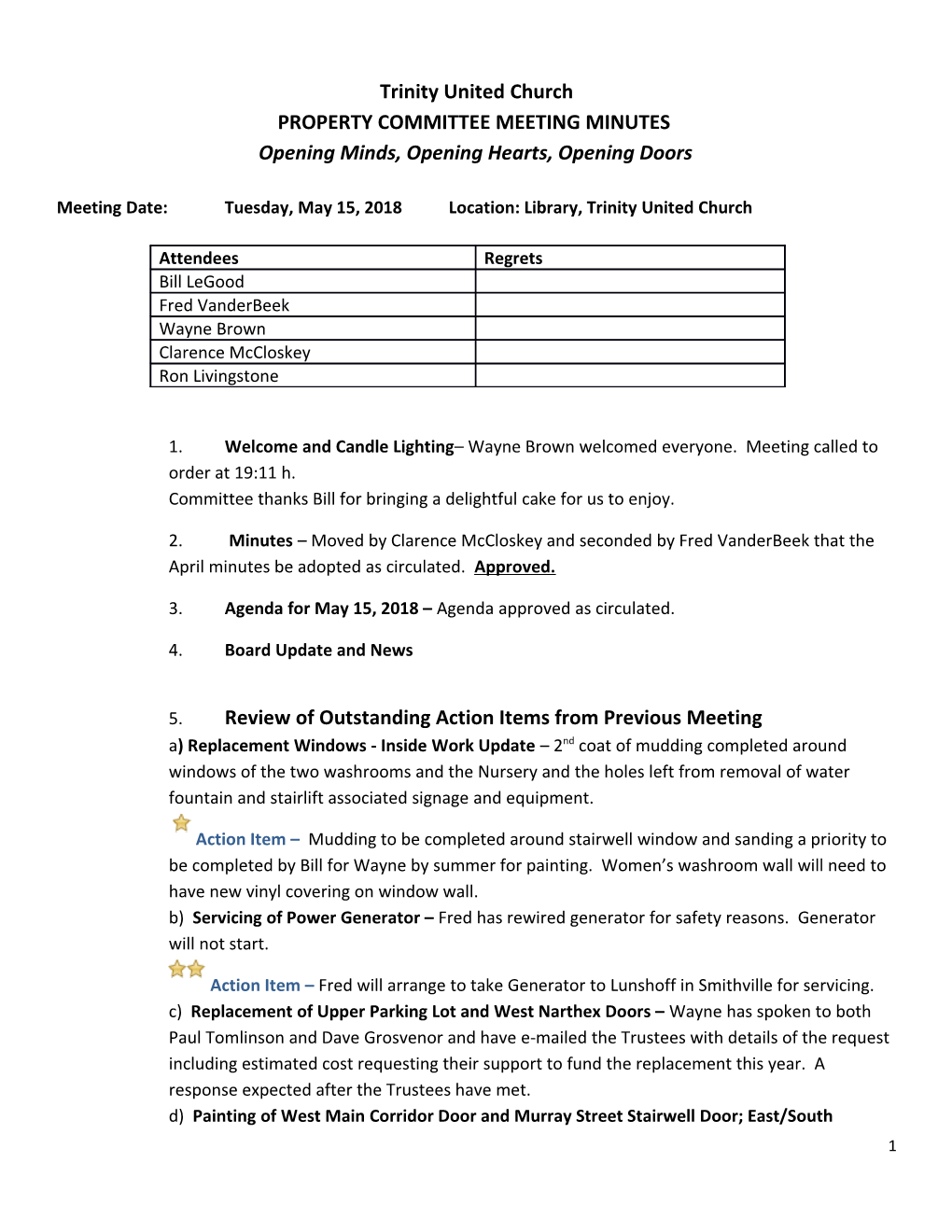 Property Committee Meeting Minutes