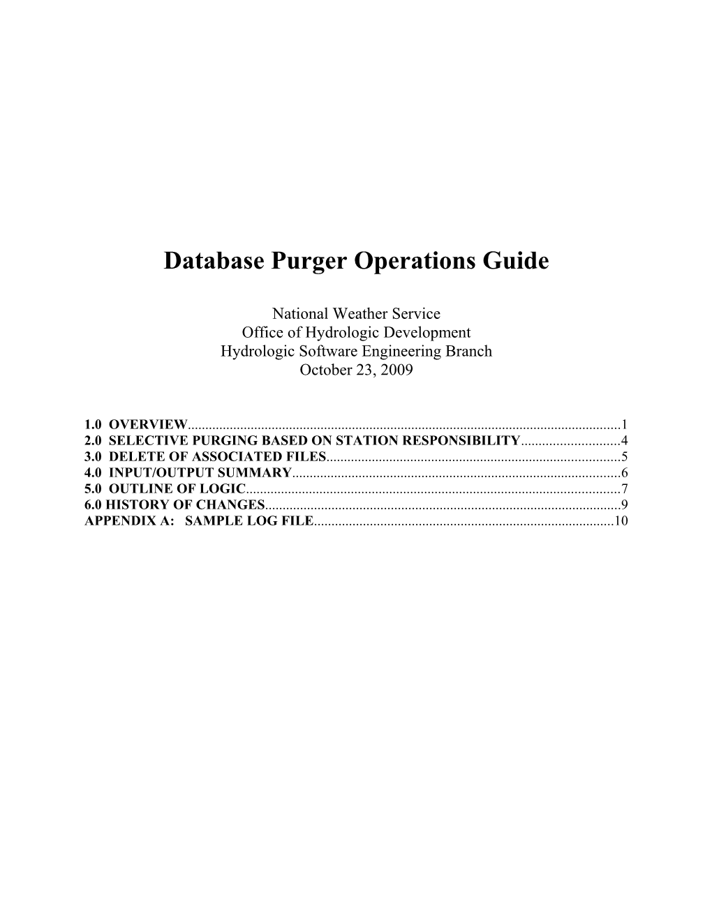 Database Purger Operations Guide