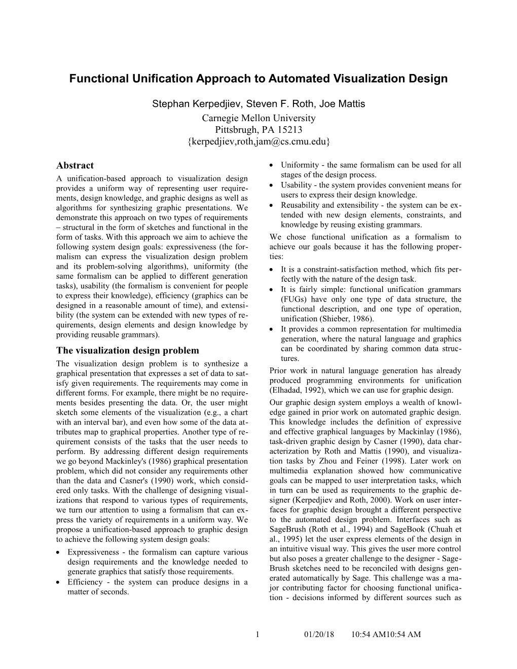 Functional Unification Approach to Visualization Design