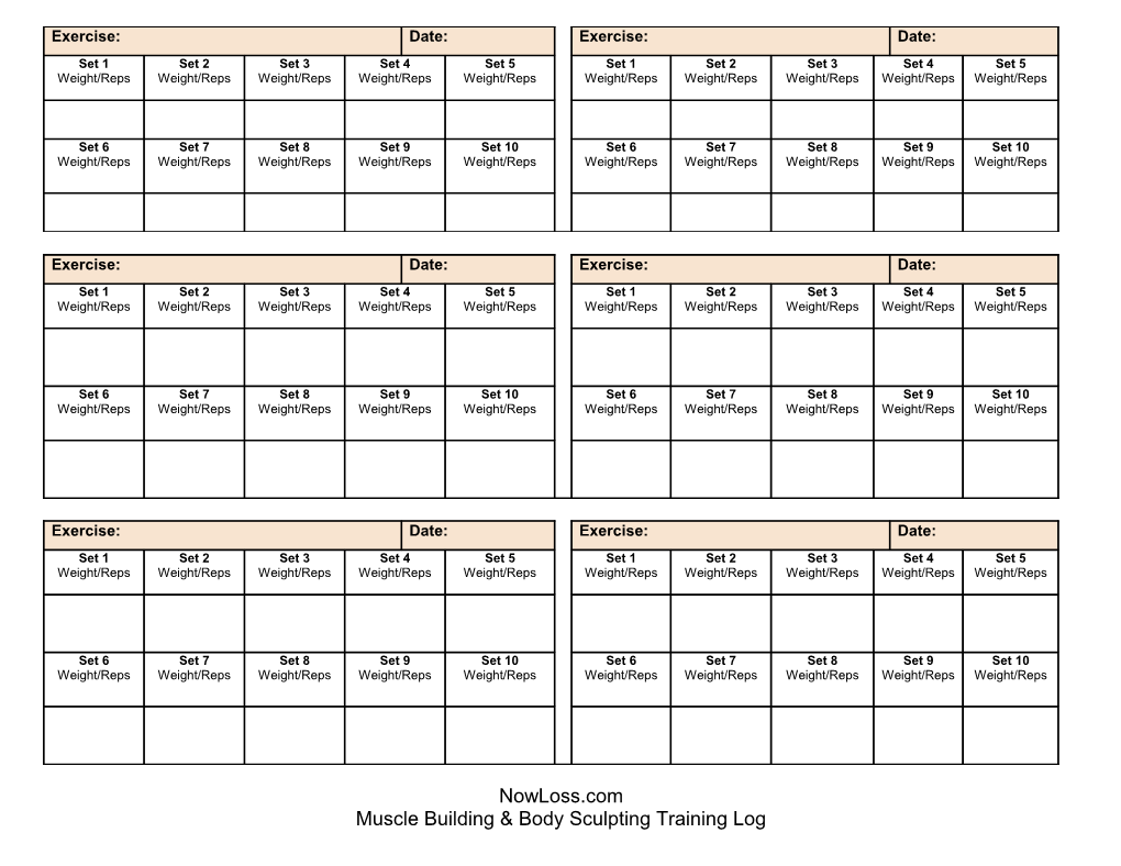 Muscle Building & Body Sculpting Training Log