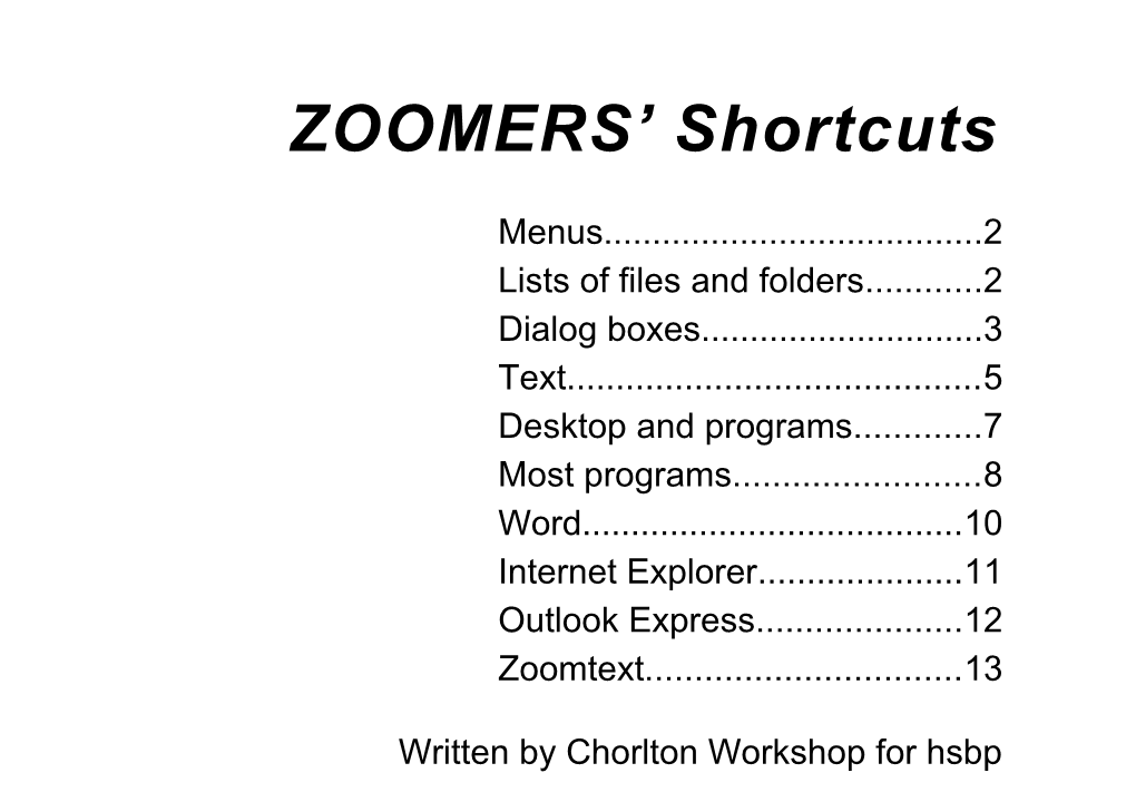 Zoomers' Shortcuts Guide