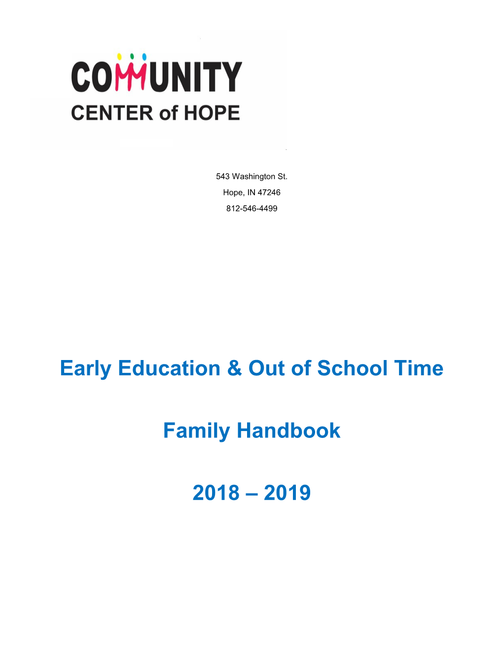 Early Education & out of School Time