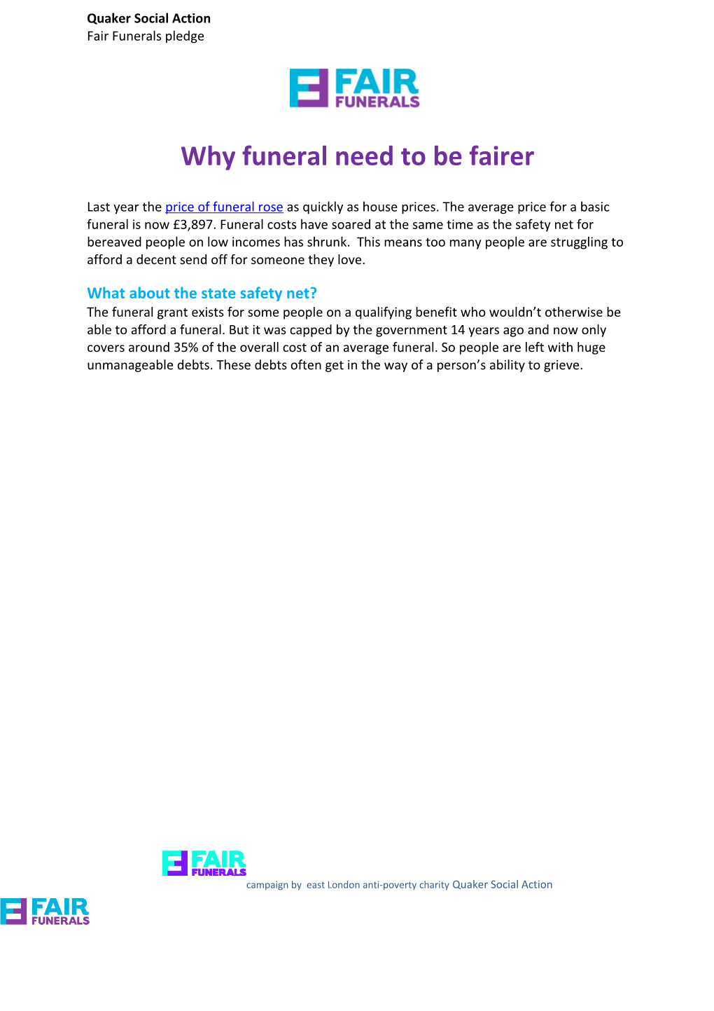 FAIR Funeral Pledge CAMPAIGNING Pack