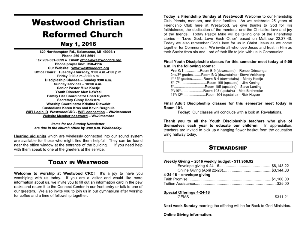 Westwood Christian Reformed Church