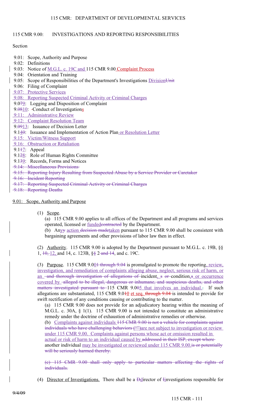 115 Cmr: Department of Developmental Services s1