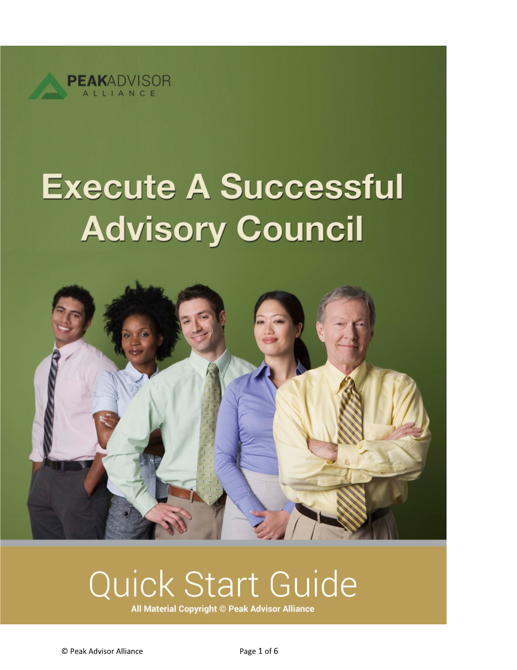 Excecute a Successful Advisory Councilquick Start Guide