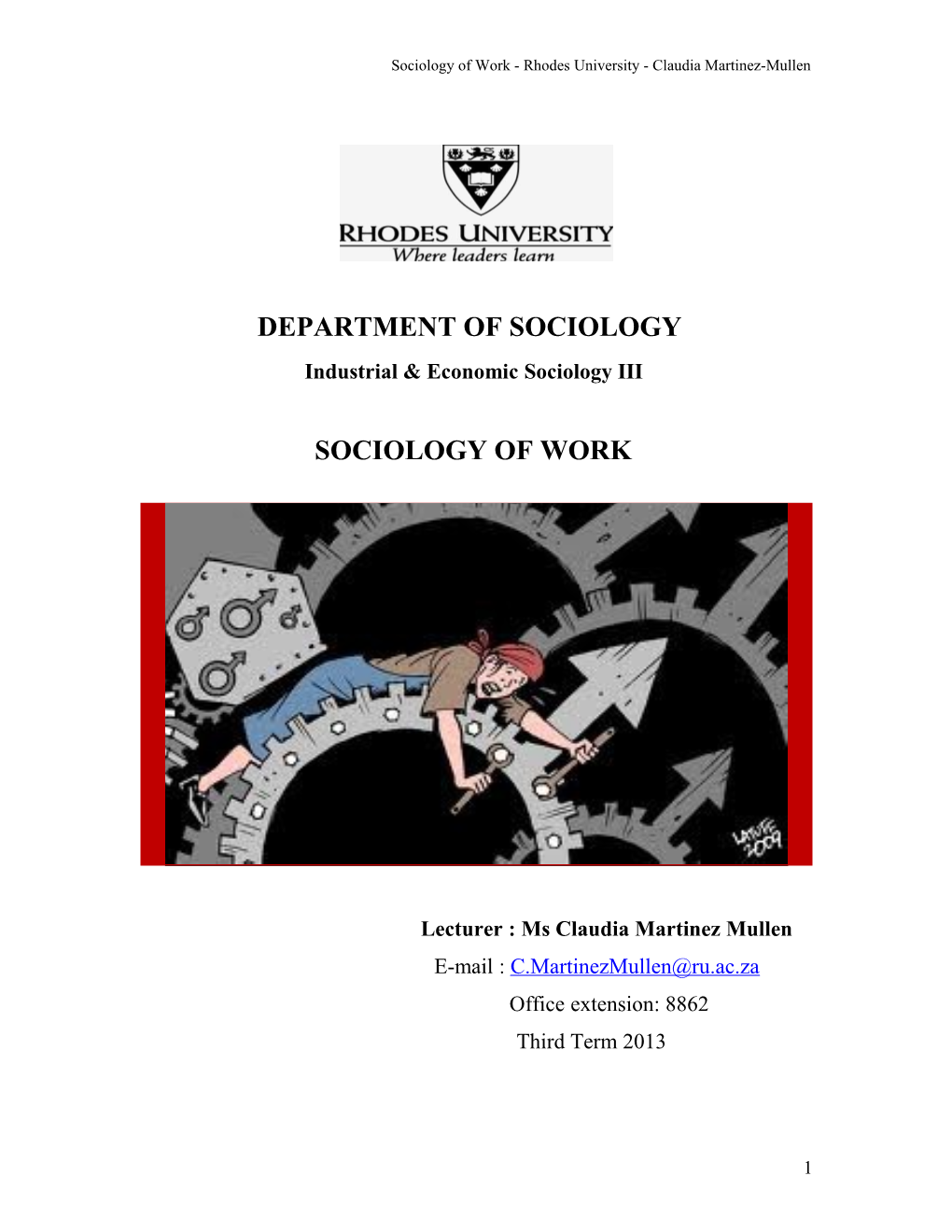 Industrial & Economic Sociology III