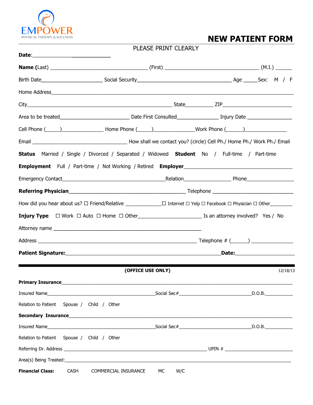 New Patient Form