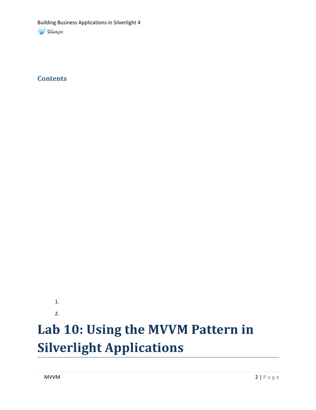 Using the MVVM Pattern in Silverlight Applications s1