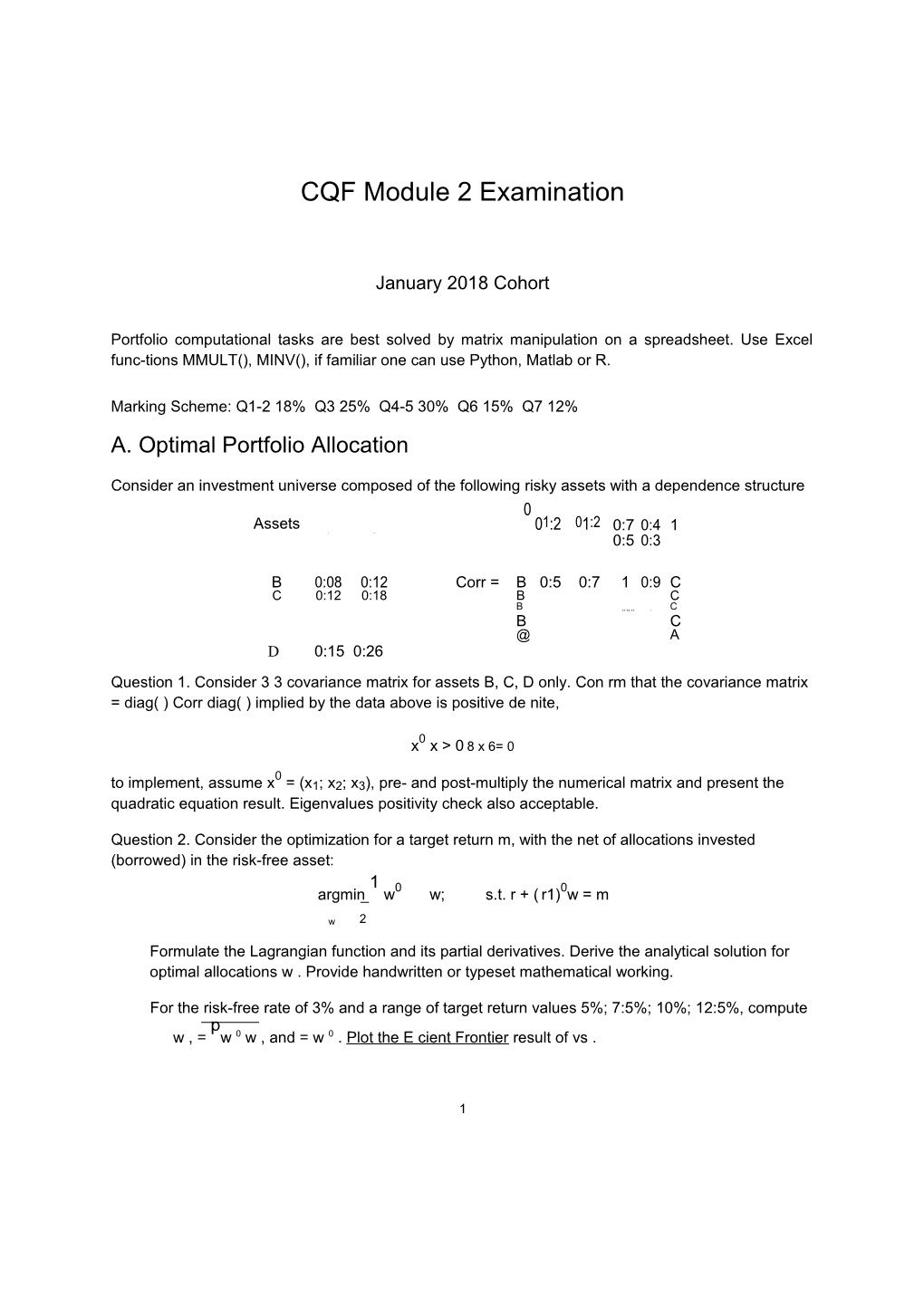 CQF Module 2 Examination