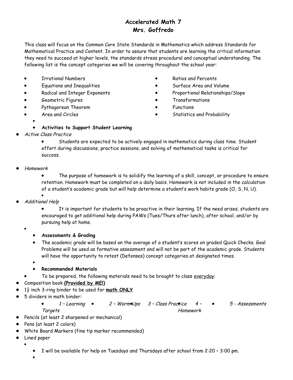 Accelerated Math 7