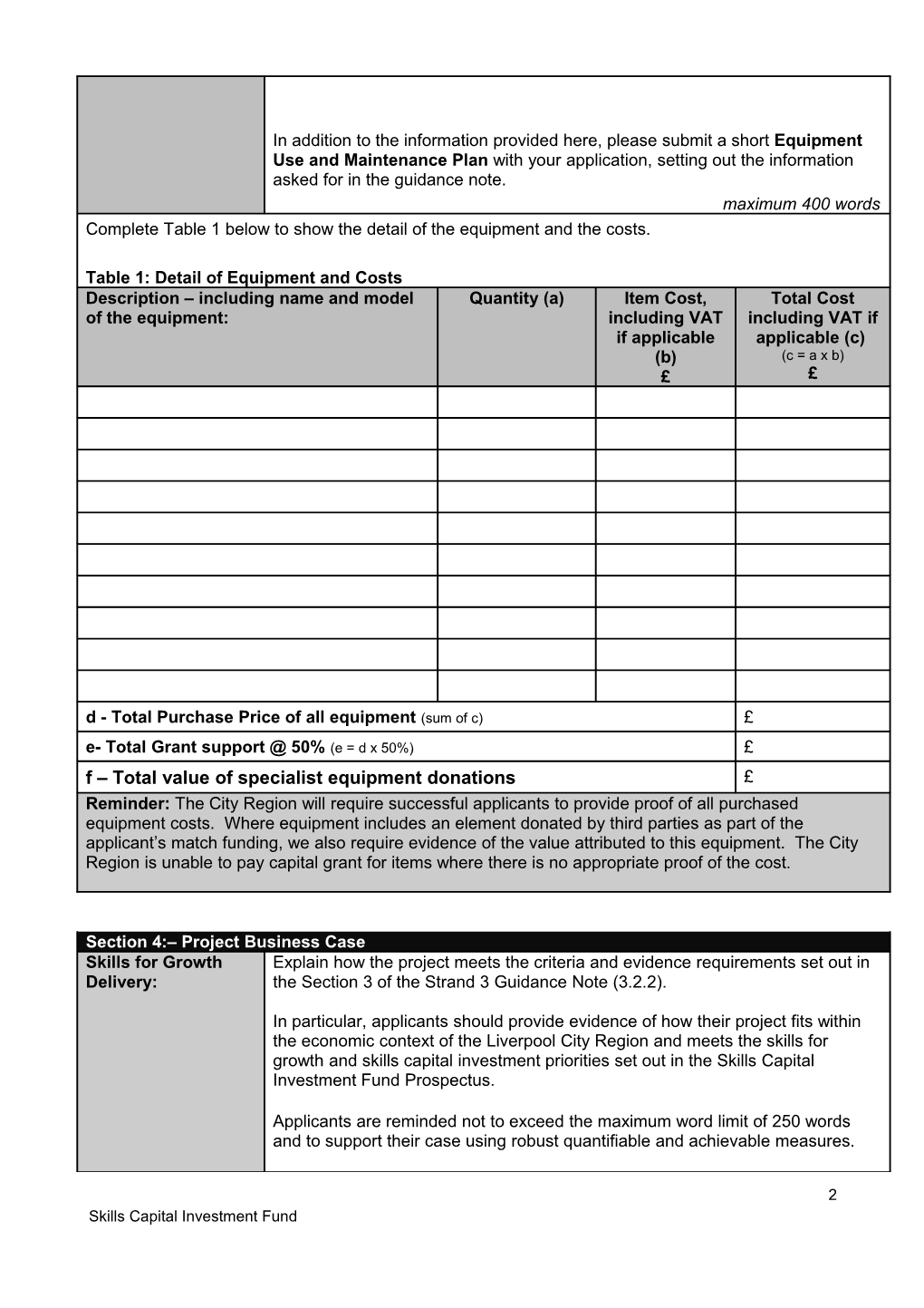 SICF Application Form