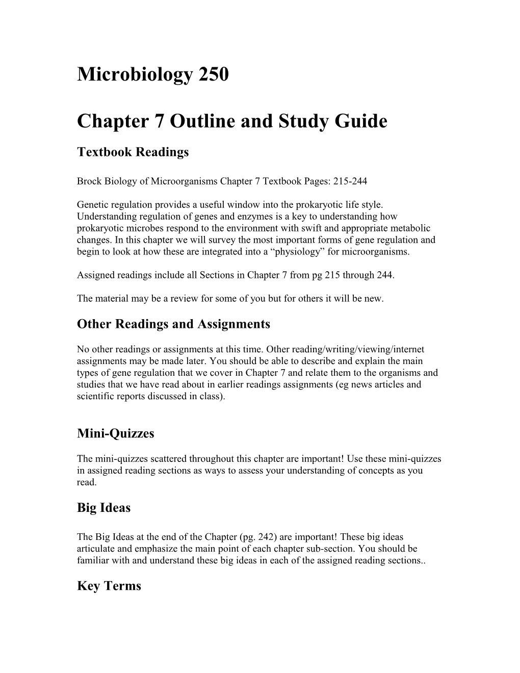 Chapter 7 Outline and Study Guide