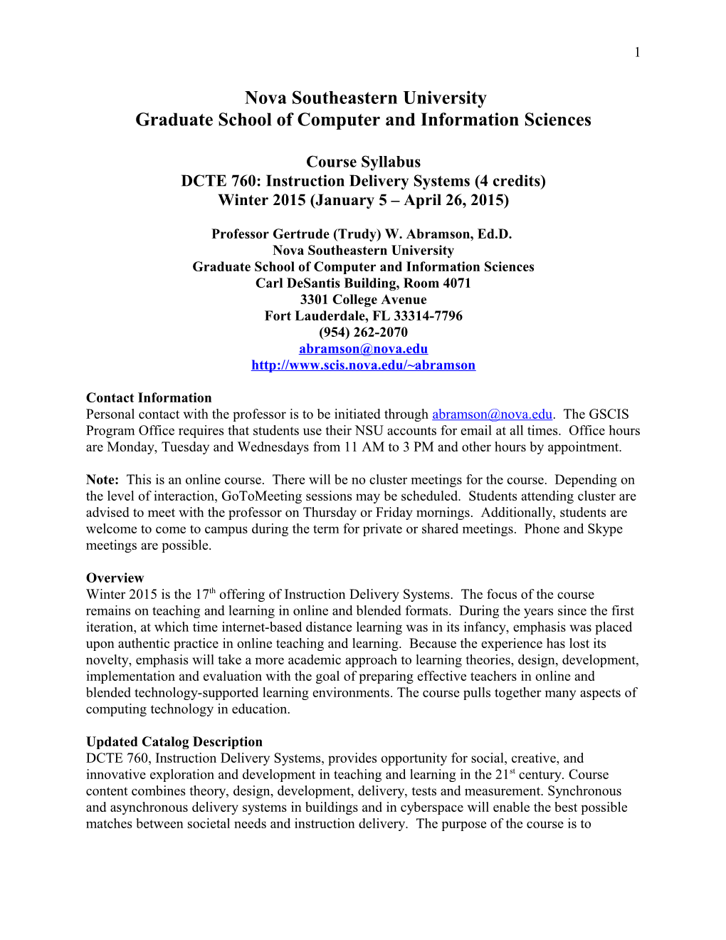 DCTE 760 Instruction Delivery Systems