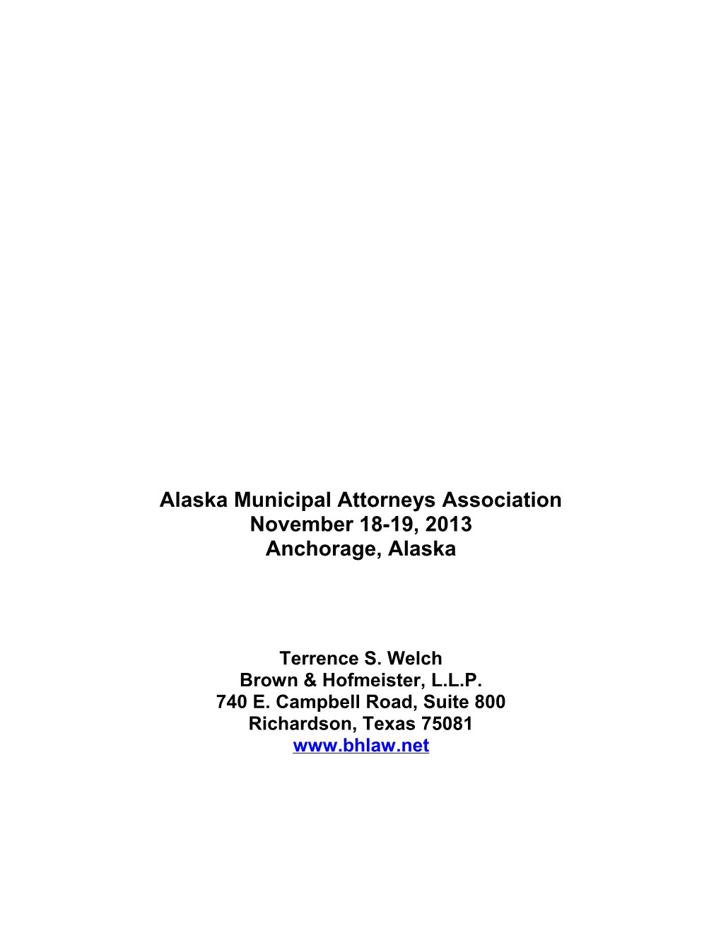 Alaska Municipal Attorneys Association
