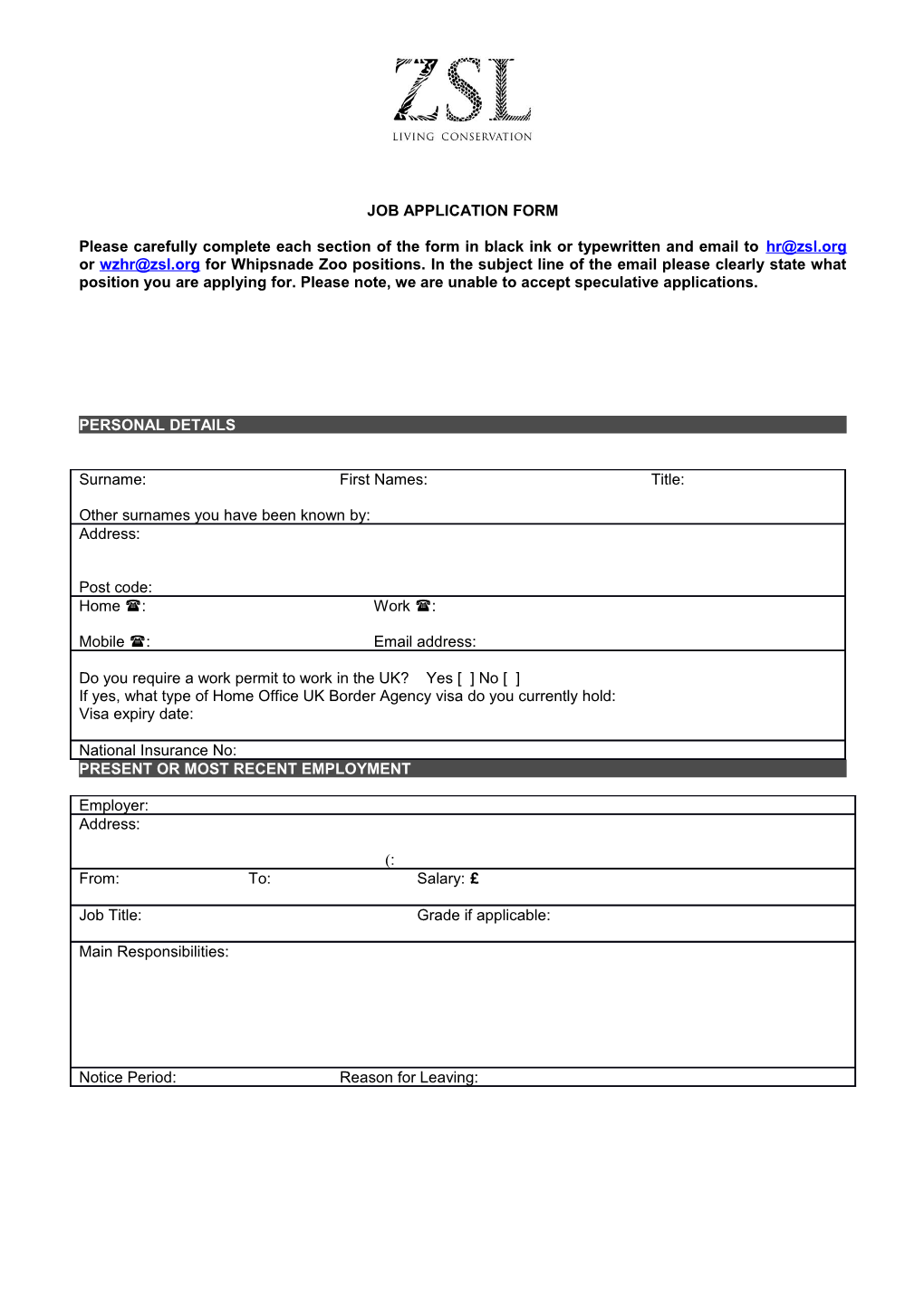Job Application Form s27