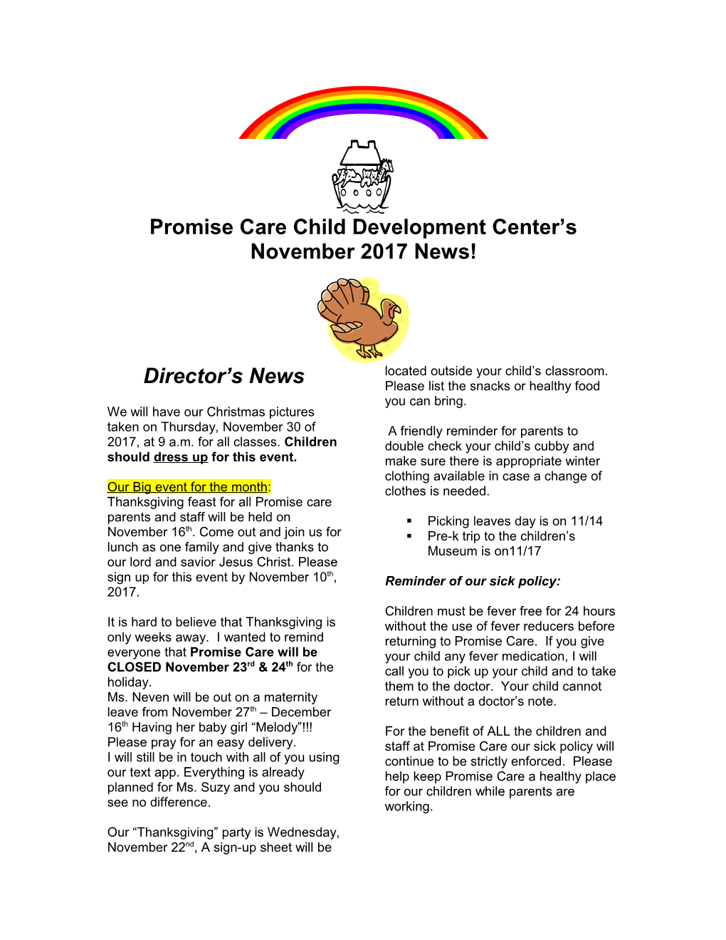 Promise Care Child Development Center S