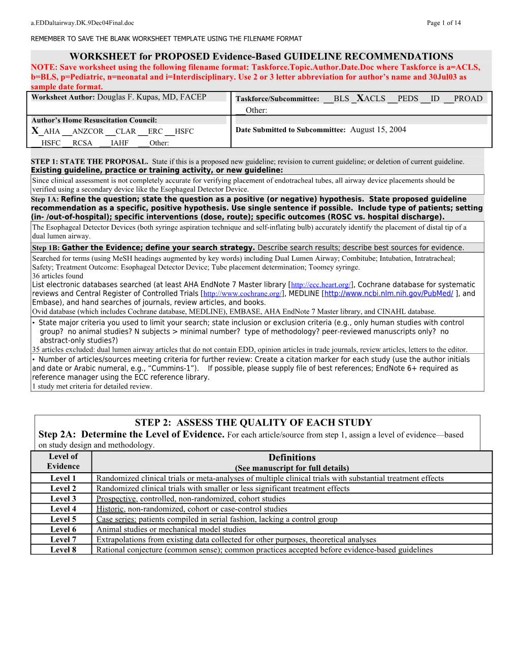 C2005 Evidence Evaluation Template - Nov.11 2003 s3