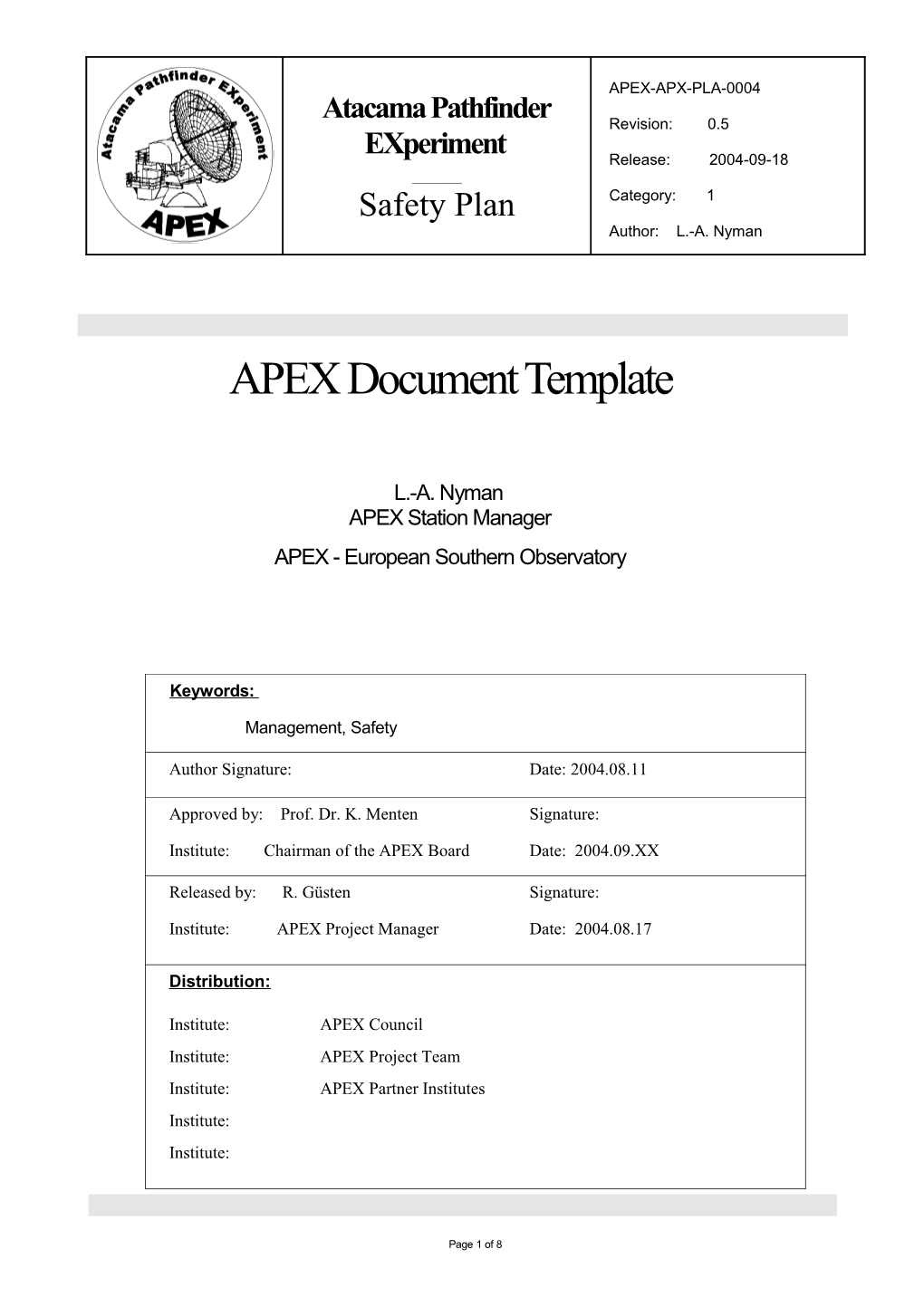 APEX Document Template