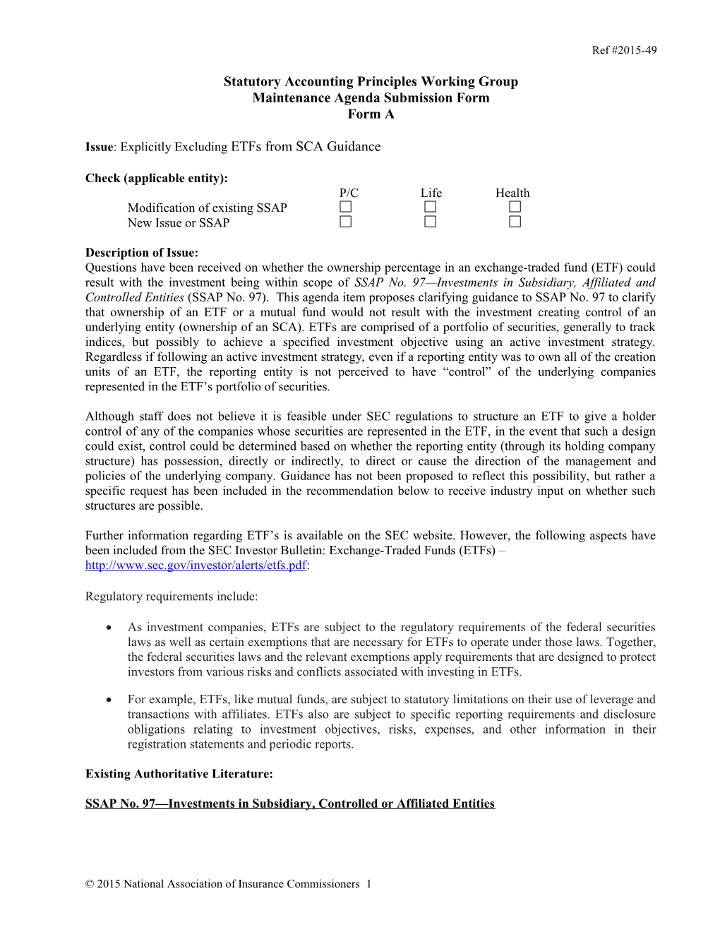 Statutory Accounting Principles Working Group